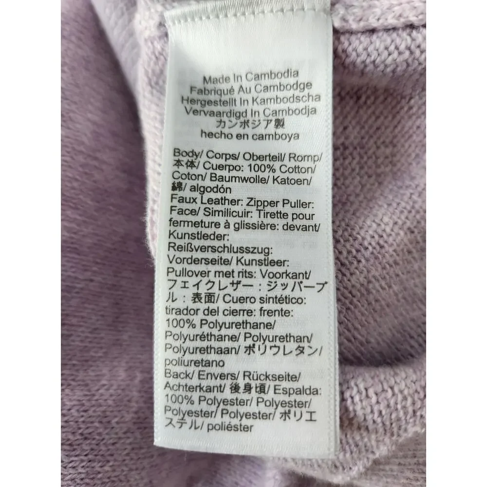 NWT J. Crew Men's Cotton Quarter-Zip Heather Light Purple Wisteria  S